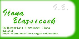 ilona blazsicsek business card